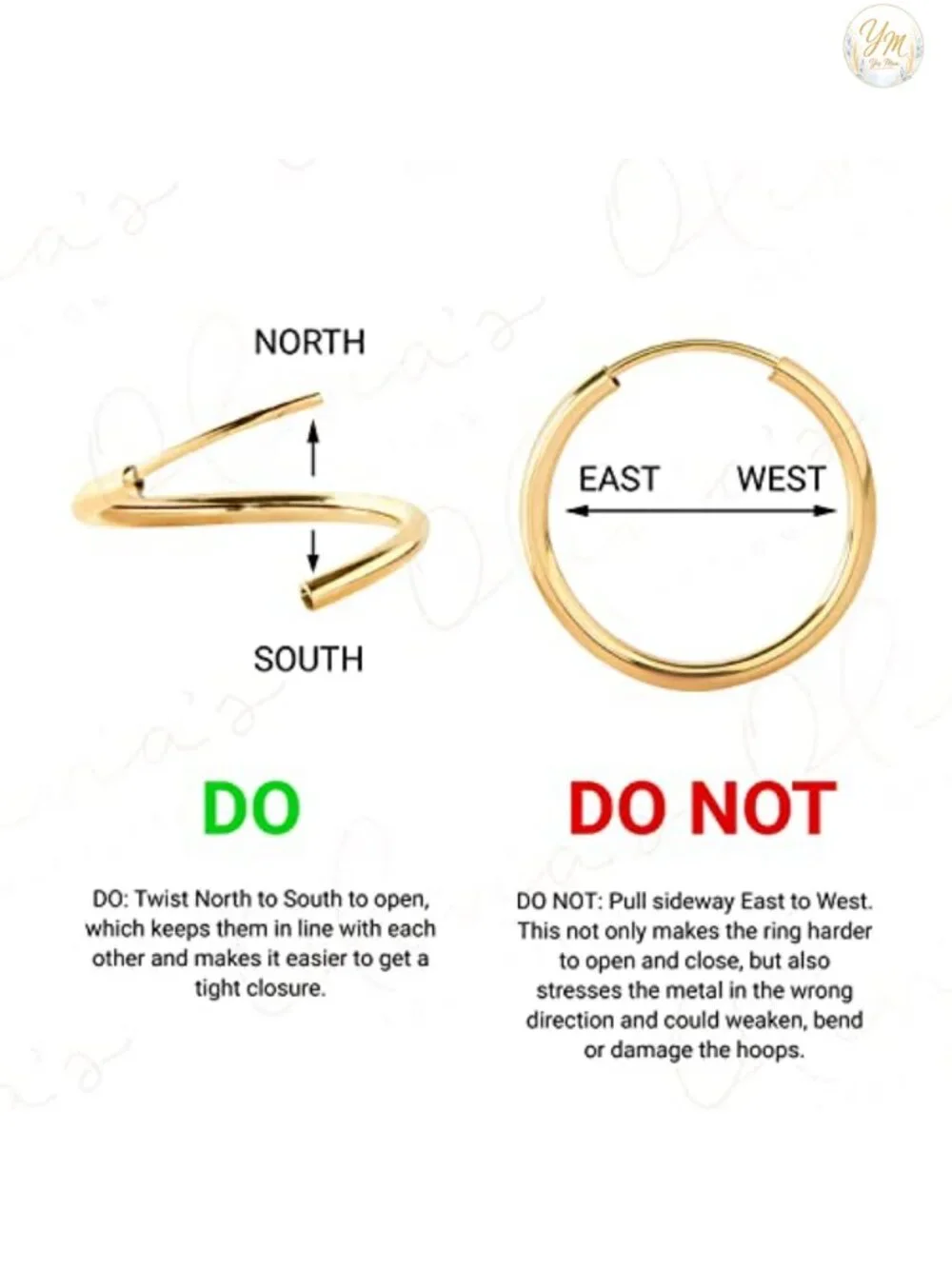 14k Gold Solid Endless Hoop Earrings for Women Men Teens Lightweight Thin Hoops
